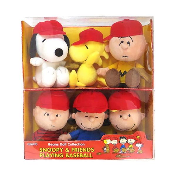 PEANUTS スヌーピー ソフトビーンドールセット 野球 ぬいぐるみ 送料