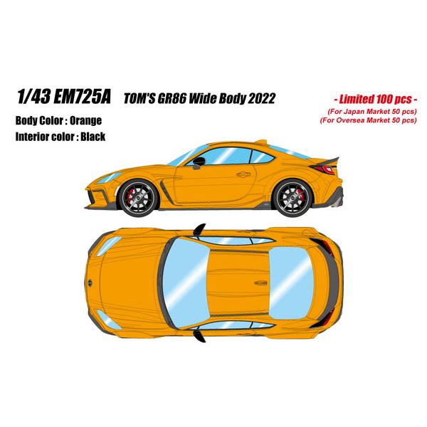 EIDOLON 1/43 トムス GR86 ワイドボディ 2022 オレンジ 完成品ミニカー