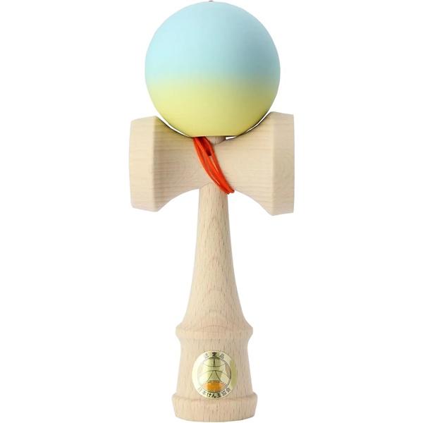 日本けん玉協会認定　競技用けん玉　大空 Matte 水色＆黄色  日本製 国産　和のあそび　山形工房■メーカー：山形工房(Yamagata Koubou)