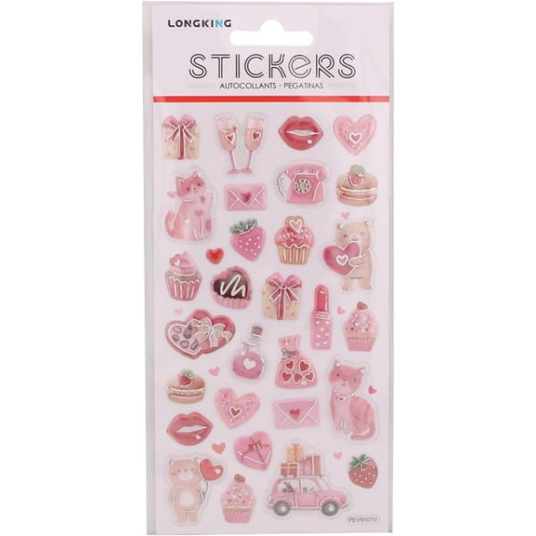 ぷっくりシール ピンクハート■メーカー：マルカ