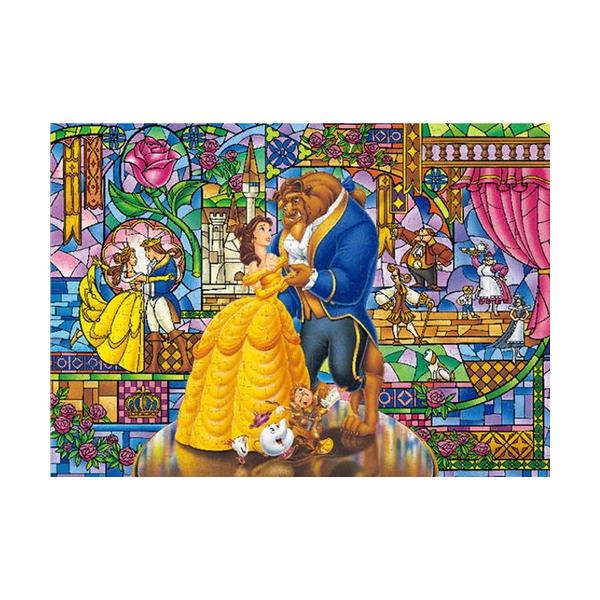 ジグソーパズル 300ピース 愛のステンドグラス（美女と野獣）30.5x43cm D-300-717 送料無料