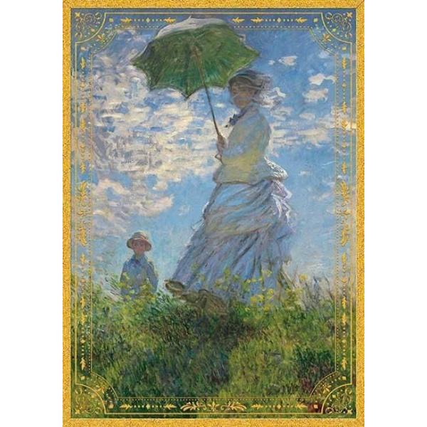 ジグソーパズル 108ピース モネ 散歩、日傘をさす女 25.7×18.2cm 108