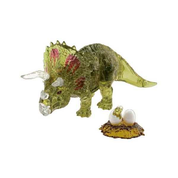 立体パズル クリスタルパズル 61ピース トリケラトプス・グリーン