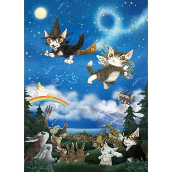 10月発売予定 ジグソーパズル 500ピース 天使と悪魔のダヤン 輝く夜空をみんなで見上げて 38×53cm 05-1107 送料無料