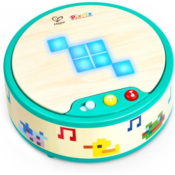 9月19日発売予定　Hape 光る！ピクセルアートドラム E0702（楽器 リズム 音楽 知育玩具 おもちゃ トイ 誕生日 プレゼント 対象年齢2歳以上）　送料無料