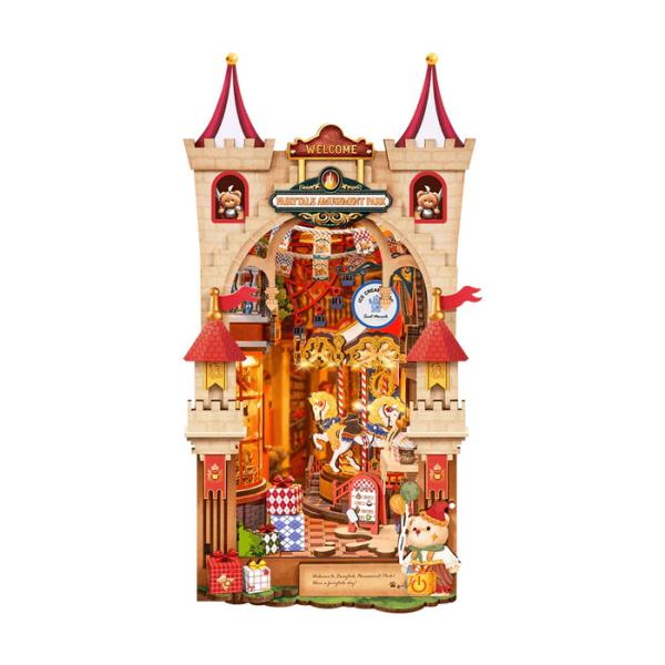 立体パズル 3Dパズル ウッドパズル 木製パズル ブックヌック Fairytale Amusement Park (英語版) ブックスタンド おしゃれ ミニチュア インテリア 送料無料