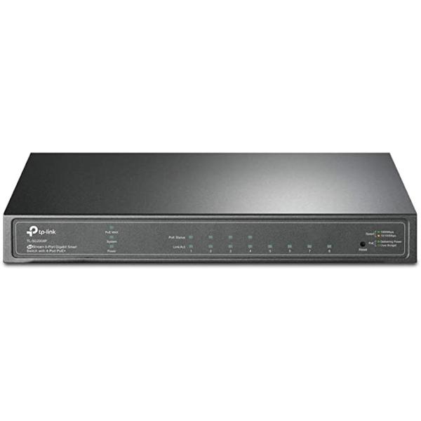 TP-Link スイッチングハブ 8ポート PoE+(PoE＋対応４ポート、４ポート合計62Wまで) Omada対応 TL-SG2008P