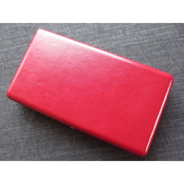 津軽三味線用撥入れ(バチ入れ) 2丁用 箱型 合皮 エンジ色 : TPmusic