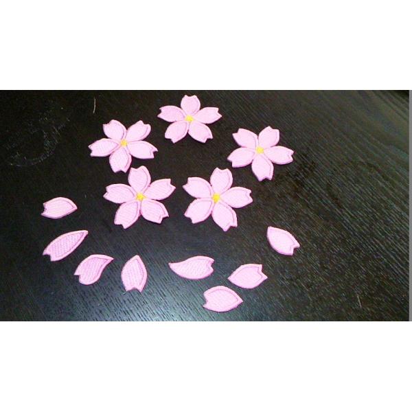 昇太陽（NOBORUTAIYOU）/tora-deco（トラデコ）/プロ野球応援グッズ（飾り）/桜と花びらワッペンセットa1/桜色