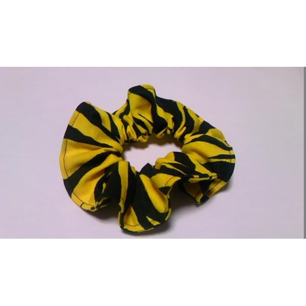 プロ野球応援グッズ（阪神用）/ハンドメイド/トラ柄ゼブラ黄色×黒フリルシュシュ