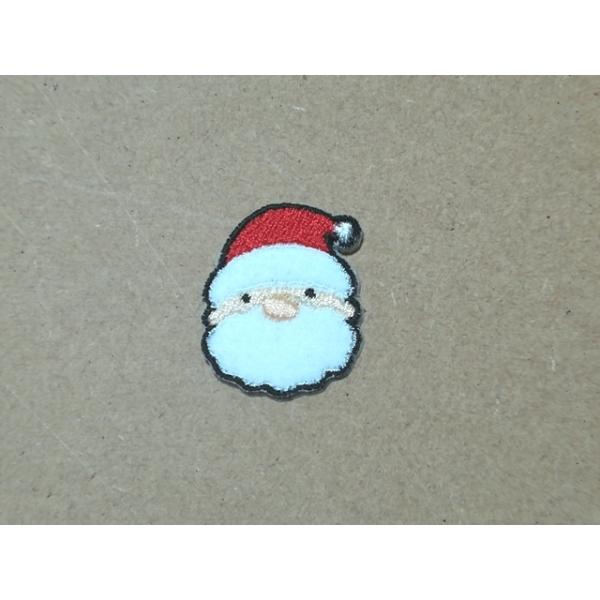 サンタクロースの顔刺繍ワッペン/選べるサイズ/クリスマス 冬