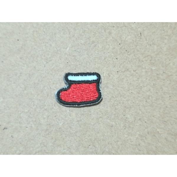 クリスマスブーツ赤い長靴刺繍ワッペン/選べるサイズ/クリスマス 冬