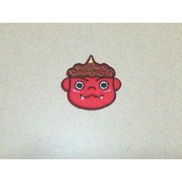 赤鬼兄の刺繍ワッペン/選べるサイズ/節分・冬