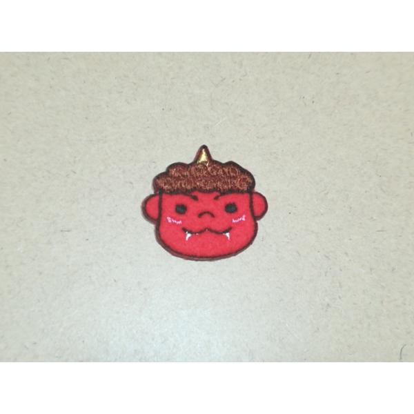 赤鬼弟の刺繍ワッペン/選べるサイズ/節分・冬