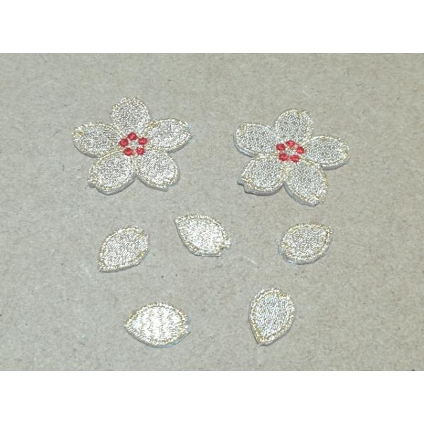 プロ野球応援グッズ（キッズ用）/縁取り刺繍桜と花びらワッペンセットe/金