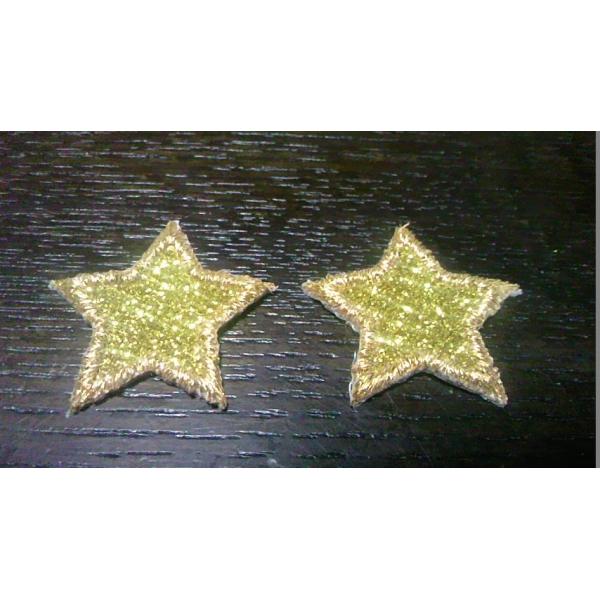 縁取り刺繍キラキラワッペンスター・星2枚セット/選べるカラー