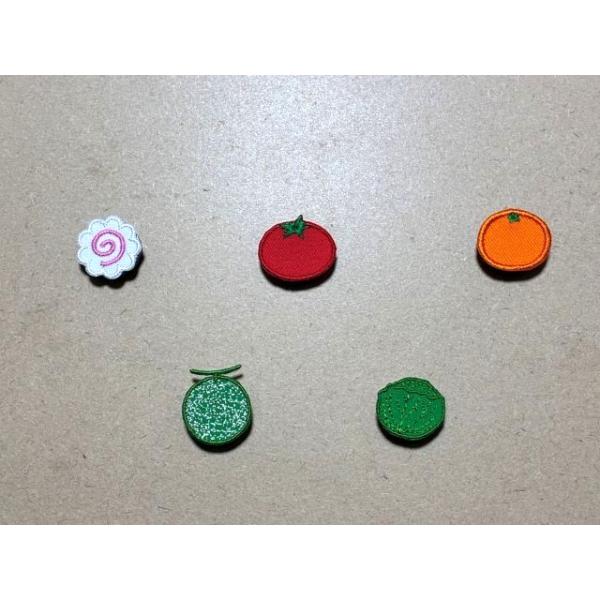 昇太陽（NOBORUTAIYOU）/tora-deco（トラデコ）/選べる縁取り刺繍食べ物ワッペンシール磁石