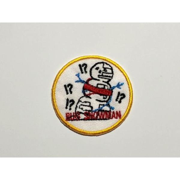 昇太陽（NOBORUTAIYOU）tora-deco(トラデコ）/【【風刺刺繍】BUG SNOWMAN 円形ワッペンシール（5cm・昇太陽公式） [