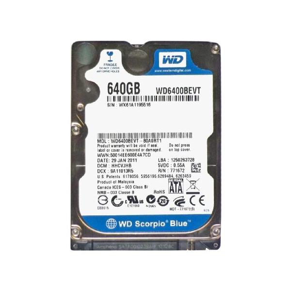 【平行輸入品】WESTERN DIGITAL 2.5インチ内蔵HDD 640GB Serial-ATA3.0Gb 5400rpm 8MB WD6400BEVT