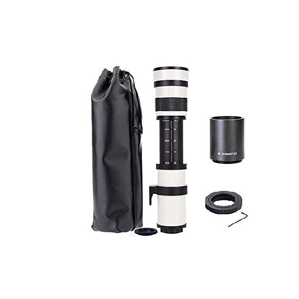 平行輸入品】JINTU 420-1600mm 800mm f/8.3 手動ズーム望遠レンズ + T