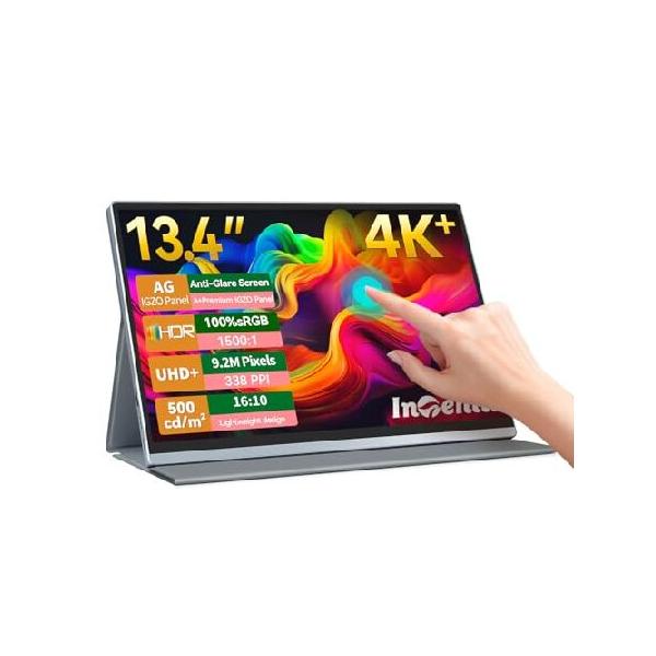 平行輸入品】Intehill モバイルモニター 4K+ 13.4 インチ タッチパネル