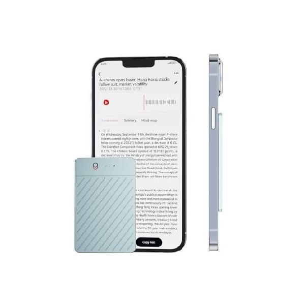 【平行輸入品】AIボイスレコーダー 無料のリアルタイム文字起こし＆翻訳 | チャットgptパワーサマライザー 93言語 64GBメモリ アプリ制