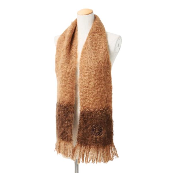 美品 LOEWE アナグラム マフラー ストール ロング ビッグロゴ ファー毛皮 美品 LOEWE アナグラム マフラー ストール ロング ビッグロゴ ファー