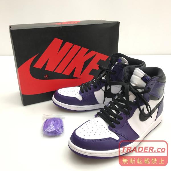 05w21770 AIR JORDAN 1 RETRO HIGH OG パープル/ホワイト/ブラック 28.5cm 中国製 メンズ スニーカー 555088-500 中古品 【館林店】