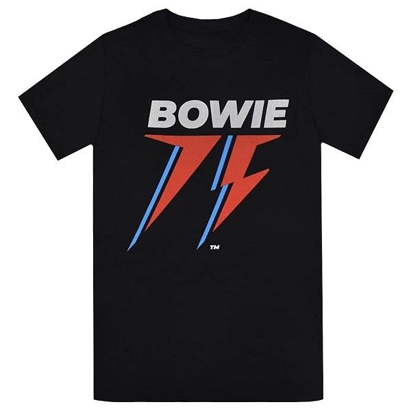 DAVID BOWIE デヴィッドボウイ 75th Logo Tシャツ BLACK : GEEKHEAD