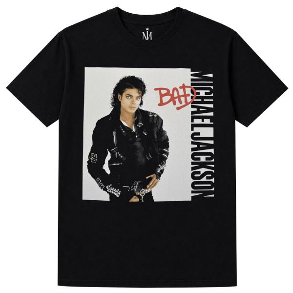 MICHAEL JACKSON マイケルジャクソン Tシャツ Bad オフィシャル / BLACK
