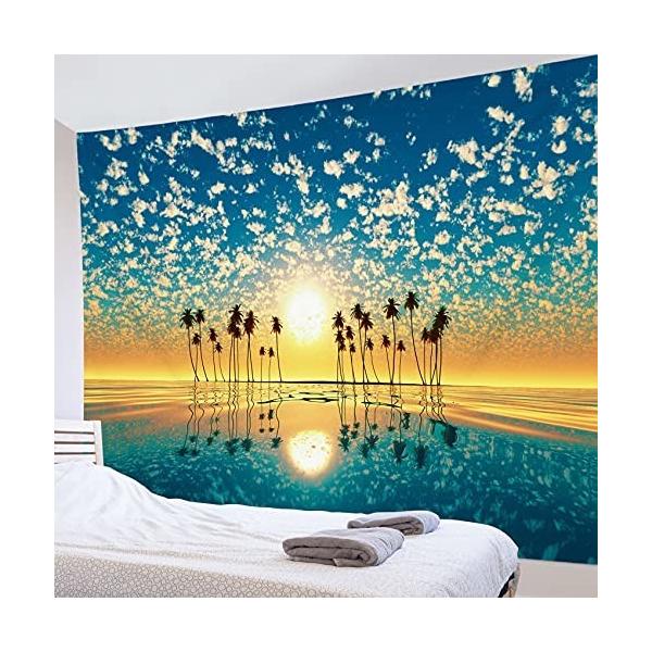 Lb 自然風景タペストリー 海とヤシの木 綺麗な空 おしゃれ壁掛け 癒しの景色 装飾布 インテリア モダン 多機能 布ポスター お店 個性ギフト 新居祝い 布製 0ｘ150cmの価格と最安値 おすすめ通販を激安で