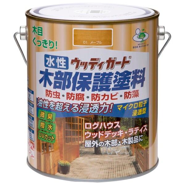他サイト： ニッペ(Nippe) 水性ウッディガード1.6L メープル 水性 屋外 ステイン 日本製 4976124532153の商品画像