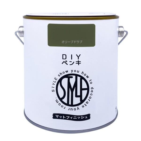 他サイト： ニッペ(Nippe) ペンキ 塗料 STYLE DIYペンキ(缶タイプ) 1kg カラー: オリーブドラブ 低臭 インテの商品画像