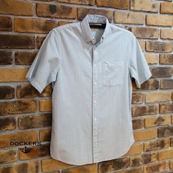 DOCKERS シアサッカー半袖ボタンダウンストライプシャツ ドッカーズ