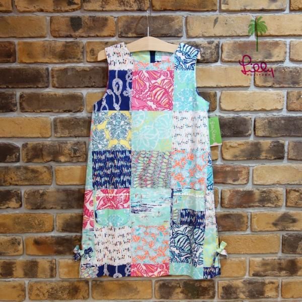 lilly pulitzer マリン柄パッチワークノースリーブワンピース（ガールズ） リリーピュリッツァー