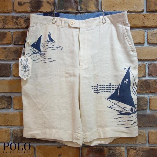 Polo Ralph Lauren リネン＆シルクヨットデザインショートパンツ ポロラルフローレン 麻 シルク 短パン