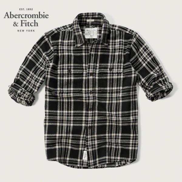 Abercrombie&Fitch モノトーンチェックネルシャツ アバクロンビー＆フィッチ