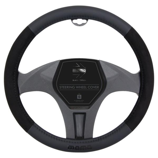 【送料無料】EASY MICROFIBER イージーマイクロファイバー MOMO BLACK EDITION モモ ハンドルカバー ステアリングカバー ITALY イタリア ミラノ