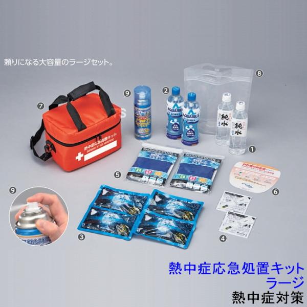 熱中症対策 熱中症応急処置キット ラージ (375905) 保管 備蓄 手当 作業 応急処置 予防セット