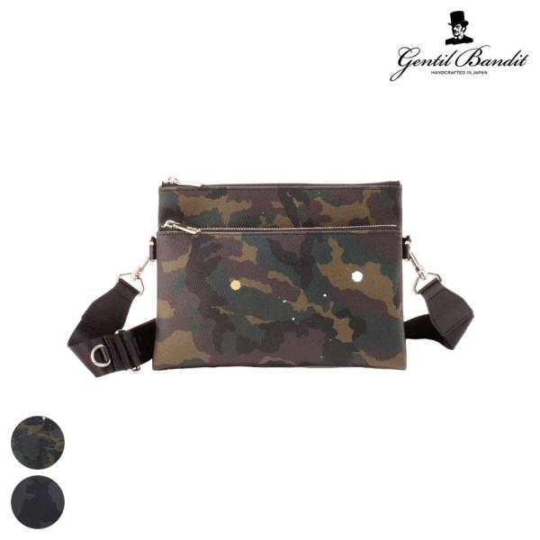 GENTIL BANDIT カモフラ 横型 ショルダーバッグ 美品 GENTIL BANDIT ジャンティバンティ ダブルミニショルダーバッグ GB2002