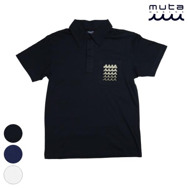 ムータマリン ポロシャツ ホワイト/ネイビー 5 muta MARINE GOLF