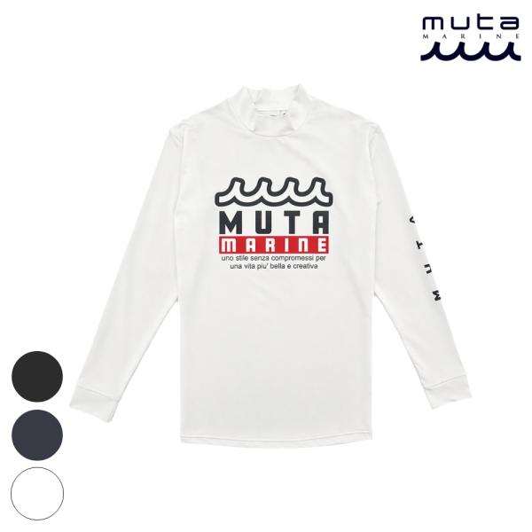 muta MARINE ムータマリン　ヘムリブ　長袖シャツ　メンズ　5 白　ロゴ muta MARINE（ムータマリン） ラッシュロングTシャツビッグロゴ