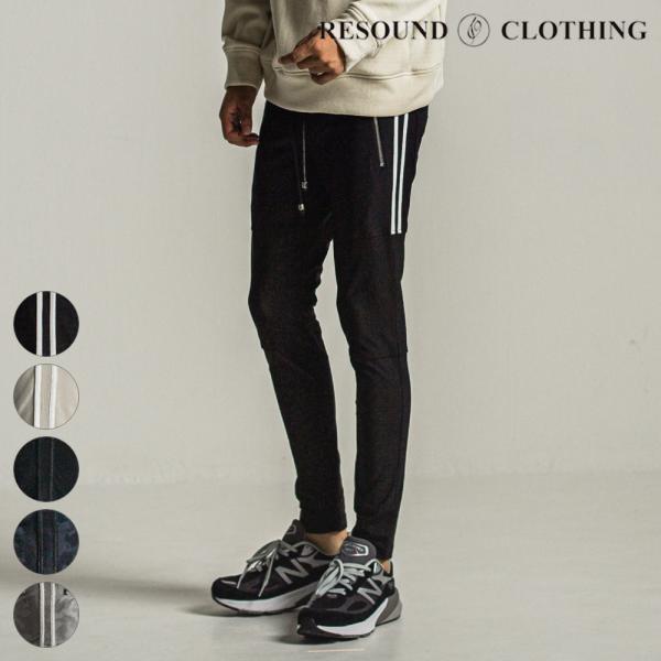 タイムセール♪【美品】RESOUND CLOTHING ラインパンツ　ブラック RESOUND CLOTHING（リサウンドクロージング） パンツ JOHNSON LINE