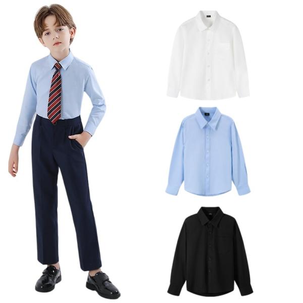 【キッズファッション】・カラー：ホワイト ブラック ブルー・サイズ：100cm 110cm 120cm 130cm 140cm 150cm 160cm 170cm 180cm・内容：シャツ+ネクタイ・生産国：中国・素材：綿orポリエステル混...