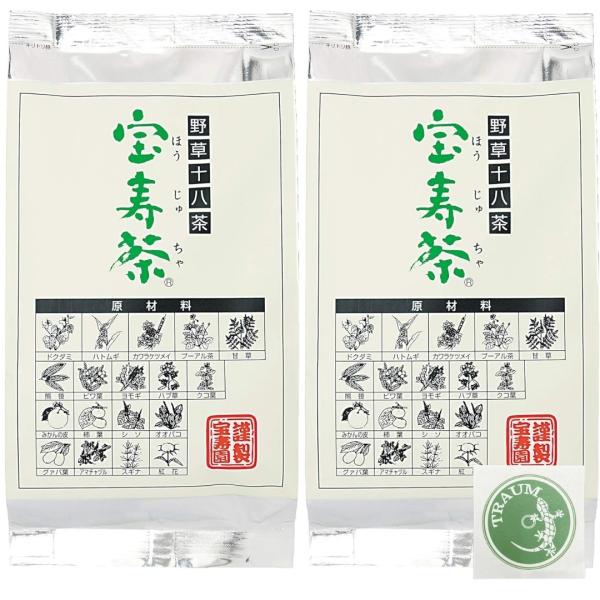 宝寿茶は、18種類の国産野草をブレンドし、カフェインを微量に抑えた健康茶です。豊富な栄養素をバランス良く摂取できるよう設計されており、日常的に飲むことができる体に優しいお茶です。独自のブレンドにより、飲みやすく、豊かな風味を楽しむことができます。