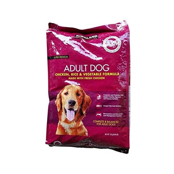 送料無料 カークランド スーパープレミアム ドッグフードドライ 成犬用 大容量 12kg チキン ライス ベジタブル コストコ