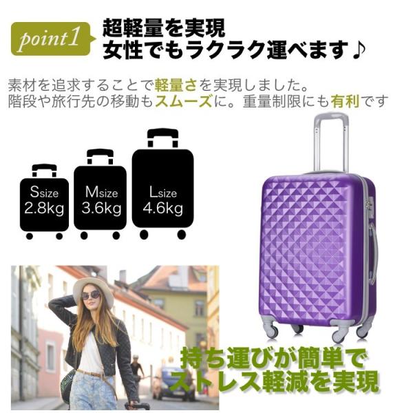 美品 キャリーケース 旅行 鞄 紫 トラベル バッグ F1430 Siffler スーツケース 機内持ち込み 軽量 小型 Sサイズ 双輪