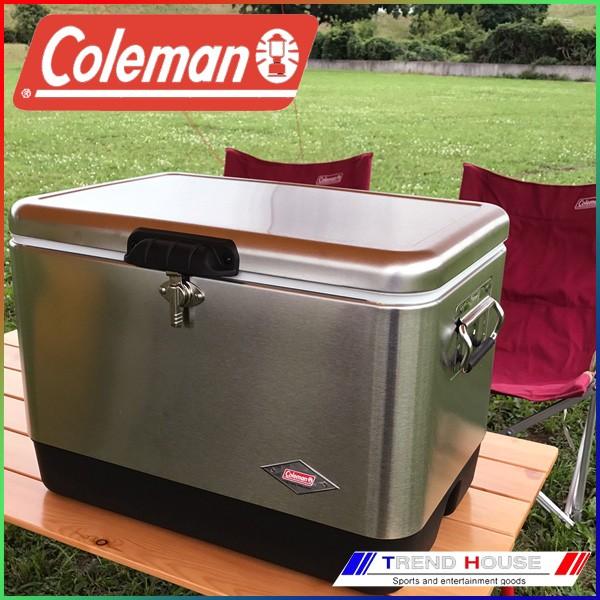 Coleman コールマン スチールベルトクーラー 54qt / ステンレス Coleman コールマン スチールベルトクーラー 54qt / ステンレス