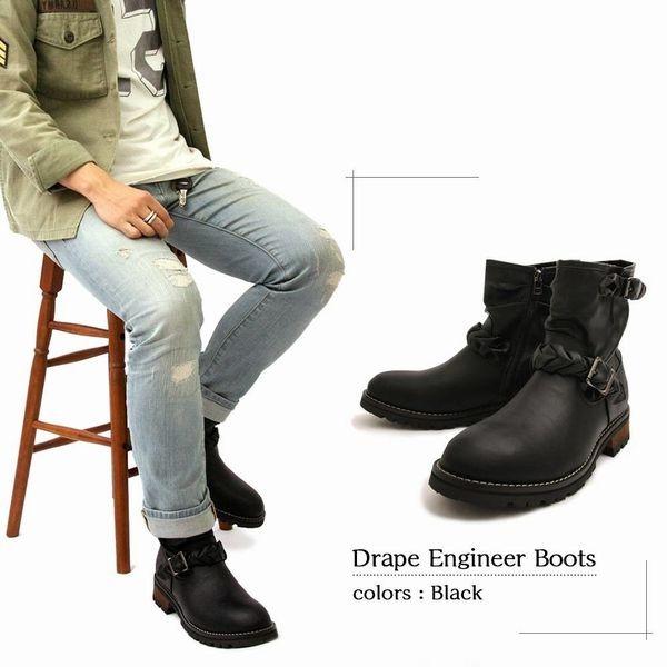 エンジニアブーツ ブーツ メンズシューズ 紳士靴 メンズファッション 靴 ドレープ 定番アイテム ショートタイプ ブーツインスタイル ハーフパンツと メンズ 革 Supersport Tn