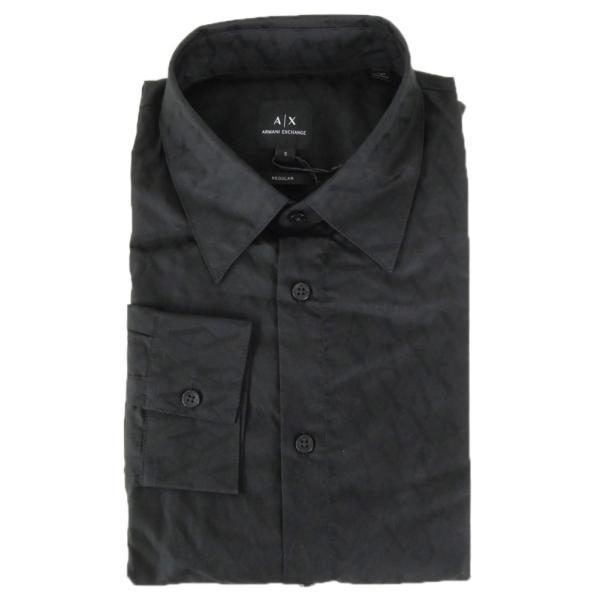 2025 秋冬新作！ ARMANI EXCHANGE A/X アルマーニエクスチェンジ カジュアルシャツ メンズ コットン 綿100％ XM001587 AF16631 ブラック tre-style_ax25fw110